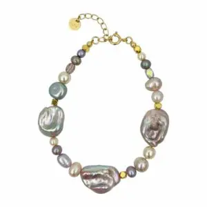 Nuni copenhagen armbaand perler lilla A3056 Pam Lavender Gold packshot