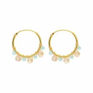 nuni copenhagen smykker A1177 Maja Beige Blue Gold Oereringe Hoops forgyldt soelv packshot
