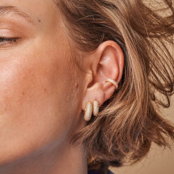 Sparkling Luna Hoops &#8211; Forgyldt, Juwels