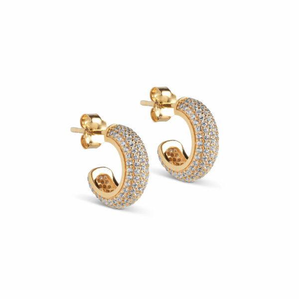 Sparkling Luna Hoops, Mini &#8211; Forgyldt, Juwels
